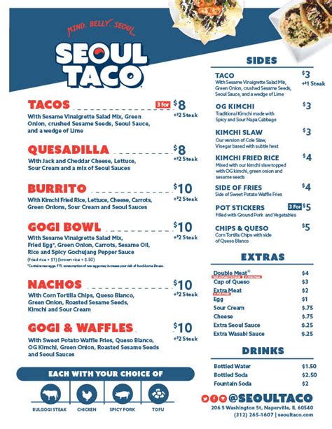 seoul taco menu.